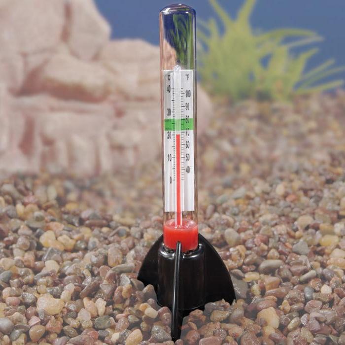 Standing aquarium thermometer.